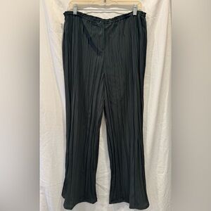 BABETTE elegant dark olive green Pleated Pants with front zipper and snap